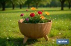 Decorative plant pots with detachable legs | Round ribbed plant pot | UV-resistance | Available in different colours and sizes  - Cofan