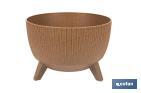 Decorative plant pots with detachable legs | Round ribbed plant pot | UV-resistance | Available in different colours and sizes  - Cofan