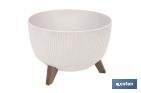 Decorative plant pots with detachable legs | Round ribbed plant pot | UV-resistance | Available in different colours and sizes  - Cofan