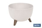 Decorative plant pots with detachable legs | Round ribbed plant pot | UV-resistance | Available in different colours and sizes  - Cofan