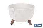 Decorative plant pots with detachable legs | Round ribbed plant pot | UV-resistance | Available in different colours and sizes  - Cofan