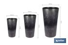 Maceteros cónicos decorativos con depósito | Color: negro | Resistentes para los UV | Material: polipropileno | Disponibles en diferentes medidas - Cofan