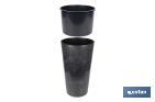 Maceteros cónicos decorativos con depósito | Color: negro | Resistentes para los UV | Material: polipropileno | Disponibles en diferentes medidas - Cofan