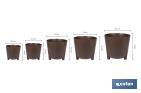 Decorative plant pots with legs | Drain plug included | Available in coffee and cream colours | Different sizes and capacities - Cofan