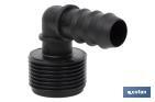 Conector em forma de joelho | Com rosca macho de 1/2'' ou 3/4" | Cor Negro - Cofan