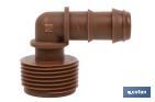 3/4" Male-threaded elbow hose connector | Essential irrigation accessory for drip irrigation system installation - Cofan