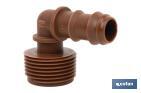 3/4" Male-threaded elbow hose connector | Essential irrigation accessory for drip irrigation system installation - Cofan