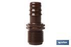 Thread pipe connector | Suitable for drip or sprinkling irrigation system | Thread: 3/4" - Cofan