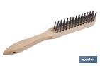 Brosse métallique pour soudures | Plusieurs lignes | Acier avec manche en bois - Cofan