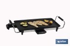 Plancha Asadora Eléctrica | Placa de aluminio antiadherente | Potencia de 2000 W | Medidas: 45 x 25 x 7 cm