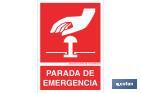 PARADA DE EMERGENCIA PICTOGRAMA + TEXTO