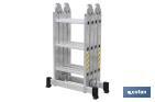 Escalera aluminio multiusos | Con 4 x 3 peldaños y 3,25 metros de longitud | Normativa EN 131 y 150 kilos - Cofan