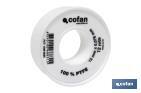 ROLL OF PTFE TAPE, 12MM X 0,076MM.