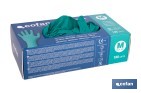 Caja de 100 guantes de nitrilo desechables de color verde, sin polvo, de alta resistencia y protección profesional | Disponible en diferentes tallas - Cofan