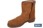 Split Suede Boot | With Zip Fastener | Carona Model | Brown | Rubber Sole - Cofan