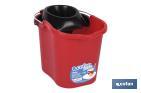 Bucket + Wringer | Red l Metallic handle and special wringer - Cofan