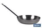 POLISHED STEEL LYONNAISE FRYING PAN | WITH HANDLE | TRADITIONAL FORMAT | RUST RESISTANT