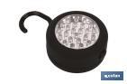 LAMPADA TONDA 24 LED, MAGNETE /GANCIO