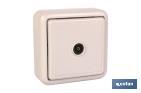 Squared TV aerial coaxial socket | 1 Female Connector | White - Cofan