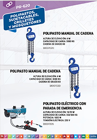 Polipastos, sujetacables, grilletes y mosquetones
