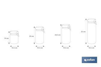 Set of 4 storage glass jars | 750-1,150-1,500-2,100ml Capacity - Cofan