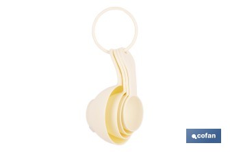 Juego de 4 cucharas medidoras con diferentes capacidades | Medición en mililitros | Color: amarillo pastel - Cofan