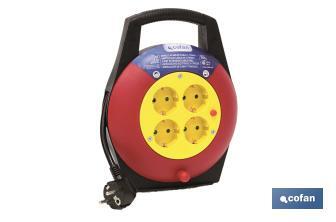 Cable Reel with 4 Sockets | Cable Length: 7m | Cable section: 3 x 1.5mm - Cofan