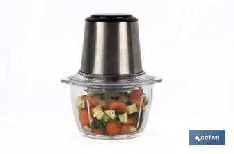 Electric food chopper | Olvera Model | Stainless steel & glass bowl | 400W | 1.2-litre capacity - Cofan