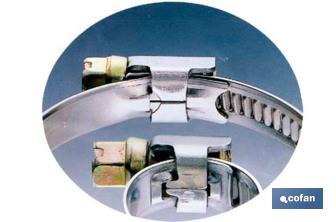 Rostfreie metallische Schellen aus Inox A-2. Band 12mm - Cofan