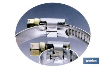 Colliers metalliques INOX A-2. Bande 9mm large - Cofan