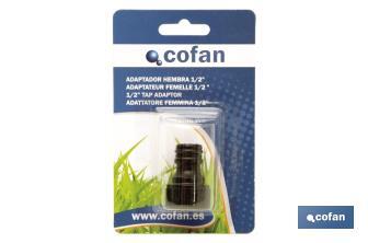 Adaptateur de filetage | Filetage femelle | Polypropylène | Convient pour tuyau de jardin | Différentes dimensions - Cofan