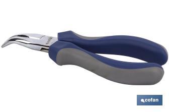 Bent nose pliers with spring | Chrome-vanadium steel | Size: 200mm - Cofan