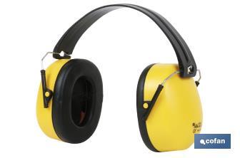 Auriculares de Protección | Antirruido | Color Amarillo | Fabricados en ABS y Poliestireno | Con Blíster o Sin Blíster - Cofan