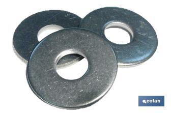 Wide wing flat washer. Stainless steel A-2 - Cofan