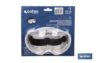 Gafas de Protección contra Proyecciones | Confortables y Ligeras | Ajuste con Goma | Protección UV | Blíster - Cofan