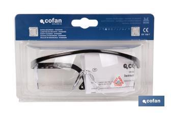 Blíster Gafas de Seguridad | Con lente clara | Modelo Standar | EN 166:2001 - Cofan