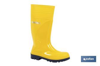 Bota de Agua| Seguridad S5 | Color Amarillo | Fabricada en PVC | Puntera y Plantilla de Acero - Cofan