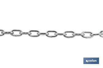 Zinc coated steel chain welded on steel DIN-766 - Cofan