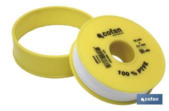 Roll of PTFE tape, 19mm x 1,10mm. - Cofan