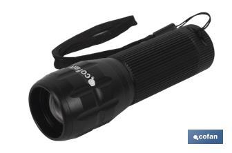 Aluminium torch, ZOOM Led, 3,7 x 12cm - Cofan