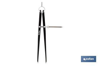 Compas à pointes avec ressort | Dimensions de 150 mm à 300 mm | Écrou de réglage rapide - Cofan