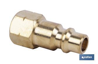 Conector de aire rosca hembra 1/2" de Gran caudal | Acoplador rosca hembra BSP 1/2”de gran caudal para instalaciones neumáticas - Cofan