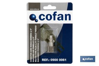 Raccord d’air filetage femelle 1/2" | Coupleur filetage femelle BSP 1/2" pour les installations pneumatiques - Cofan