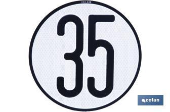 Placa V-4 limitação de velocidade (35 km/h) - Cofan