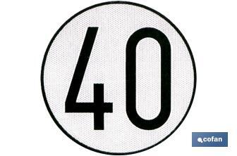 Placa V-4 limitação de velocidade (40 km/h) - Cofan