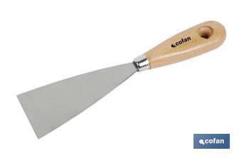 Spatule avec manche en bois | Plusieurs dimensions | Lame fabriquée en acier inoxydable | Outil très pratique - Cofan