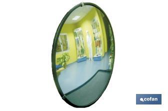 Indoor convex mirror | ø30cm | Wall bracket included | Viewing angle of 130° | Suitable for parkings or supermarkets - Cofan