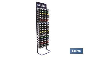 Display stand for 126 acrylic spray paint (different colours) - Cofan