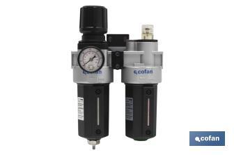 Filtre régulateur de pression + Lubrificateur filetage 3/8" - Cofan