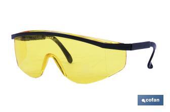 Gafas de Seguridad | Lente Color Amarillo | Protección UV | EN 166:2001 - Cofan